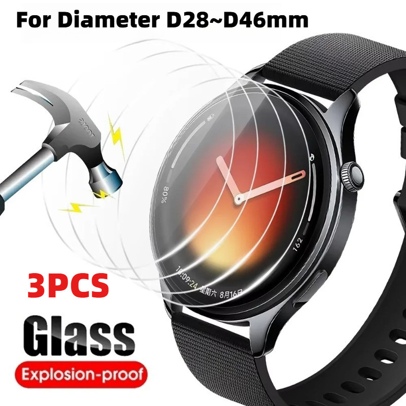Cho Đường Kính 46mm 44mm 43mm 42mm 38mm 37mm 36mm 35mm 1-3 CÁI Kính Cường Lực HD Cho Đường Kính 34mm 33mm 32mm 28mm 29mm Bảo Vệ Màn Hình Đồng Hồ Bảo Vệ Chống Sốc Chống Trầy Xước Phim