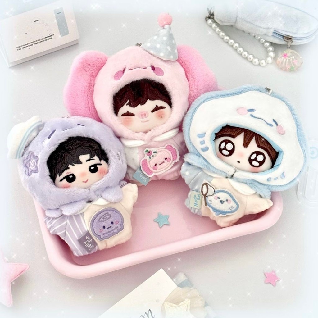 Bắt sứa Series 10cm20cm Quần Áo Bé Búp Bê Cotton Tự Mài Gấu Mũ Liền Quần Dễ Thương Tất Cả Trận Đấu 4.6