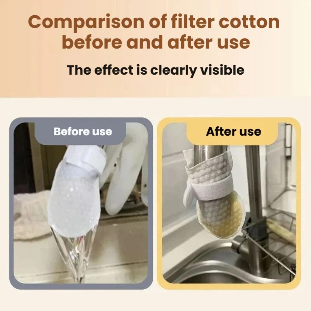 Bộ lọc vòi 10 / 20 / 50 TUYỆT VỜI, dày với bộ lọc vòi T-strap Cotton, Túi lọc nước máy đa năng chống bắn tung tóe