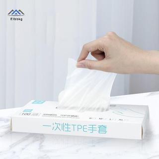 ELBBKG 50 / 100 Chiếc Găng Tay Cao Su Miễn Phí TPE Găng Tay Dùng Một Lần Trong Suốt Axit Chống Trơn Trượt An Toàn Làm Việc Cấp Thực Phẩm Găng Tay Vệ Sinh Gia Đình Mới