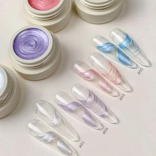 ANNIES Gel sơn móng tay satin ngọc trai trắng, hiệu ứng thoáng mát, không cần rửa, kéo dây quang, nghệ thuật móng cho tiệm