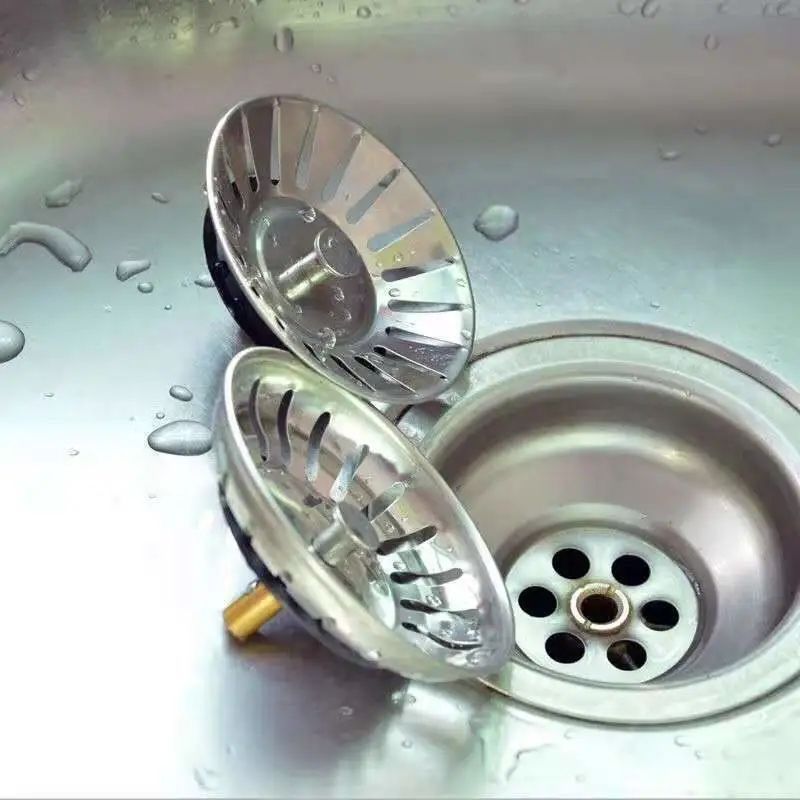 [Thép không gỉ dày] Bộ lọc bồn rửa nhà bếp Bồn rửa kiểu cũ Niêm phong dưới nước Nắp nước Sàn Bộ lọc thoát nước Lưới cắm 27LP