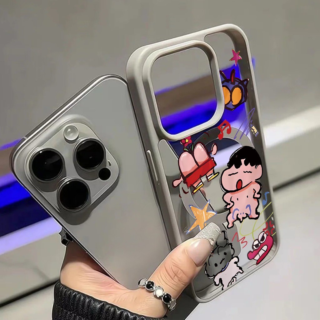 ốp lưng iphone Crayon Shin-chan hát bằng nam châm Cho Iphone 17 11 12 13 14 15 Iphone 16 7 xs xr Pro Max Plus