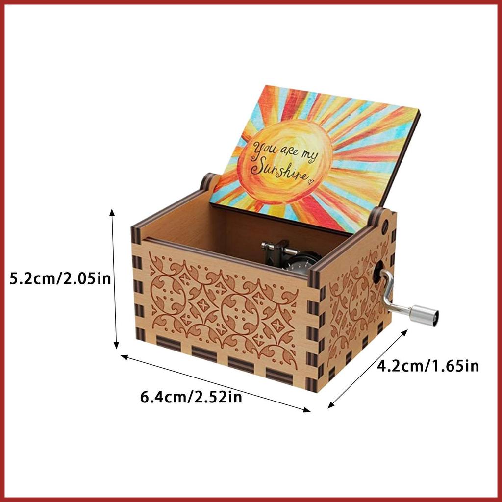 Hộp Nhạc Bằng Gỗ Cổ Điển Đồ Chơi Bằng Gỗ Ngộ nghĩnh Di Động Xoay Tay Hộp Nhạc Bằng Gỗ Khắc Hộp Nhạc Cho koapavn