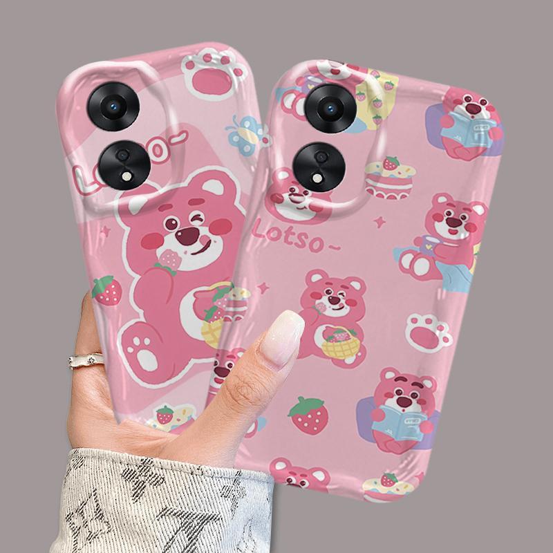 Ốp Silicon Hoạt Hình Cho OPPO A18 A38 A58 A60 A17 A17K 4G Điện Thoại Thông Minh 3D TPU Mềm Lotso Vỏ Điện Thoại Chống Sốc