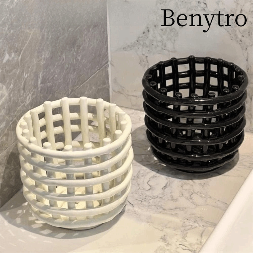 Hộp đựng bút và bàn chải BENYTRO, có lỗ thoát nước Thiết kế dệt Hộp đựng bàn chải đánh răng, Hộp lưu trữ phòng tắm