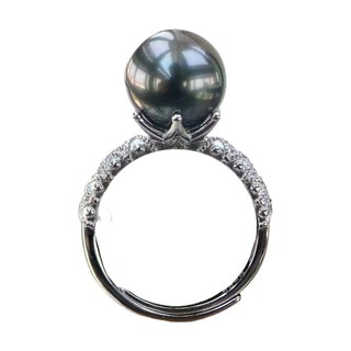 Nhẫn Ngọc Trai Nữ Mạ Bạc với Hạt Vàng Tahitian 11mm, Quà Tặng Sang Trọng cho Bạn Gái