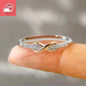 Bộ nhẫn nữ bạc S925 với đá zircon, thiết kế đơn giản và đa năng