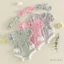 Trẻ Sơ Sinh Bé Gái Áo Liền Quần Và Băng Đô Cổ Tròn Puff Tay Ngắn Sọc In Ruffle Viền Trang Trí Trang Phục Mùa Hè
