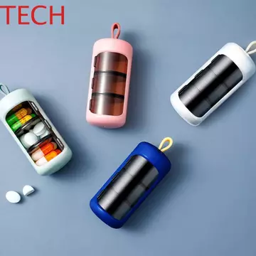 TECH Hộp Thuốc Mini Nhiều Màu Máy Tính Bảng Bộ Chia Hộp Nhựa Viên Sắp Xếp Ngăn Riêng Biệt Hộp Đựng Thuốc Du Lịch
