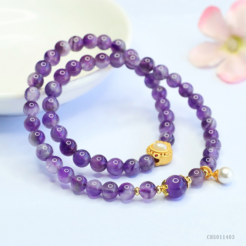 Vòng tay thạch anh tím mộng mơ tự nhiên thời trang