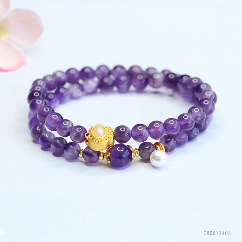 Vòng tay thạch anh tím mộng mơ tự nhiên thời trang