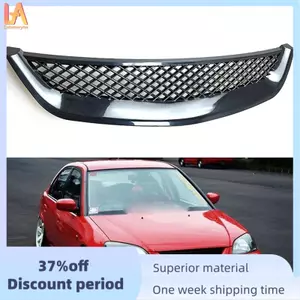 Lưới tản nhiệt phía trước màu đen bóng Lưới tản nhiệt cản trước cho JDM 2001-2003 2DR / 4DR EM / ES