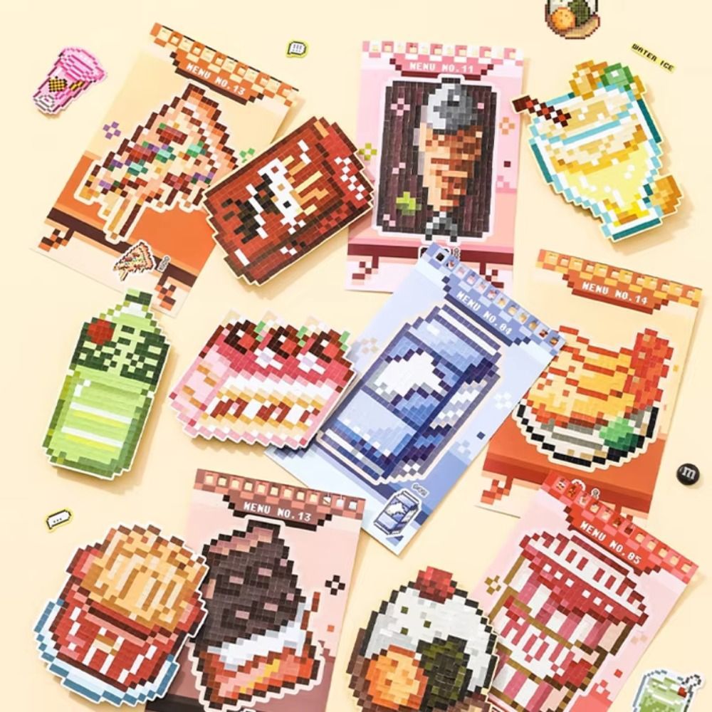 YOLOGO Pixel Art Sticker Book, 30 miếng dán xoắn ốc, trang trí album sáng tạo, thiết kế Pixel Art Series 3.0