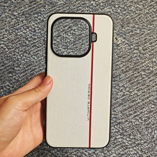 Dành Cho Xiaomi 15T, 15T Pro Ốp Lưng ELVEV Dây Đỏ Cao Cấp Nối Da PU Cứng PC Vỏ Điện Thoại