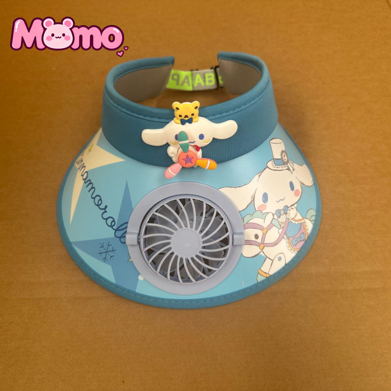 Mũ chống nắng mùa hè cho trẻ em Sanrio dành cho bé trai và bé gái, có quạt và thiết kế nắp mở
