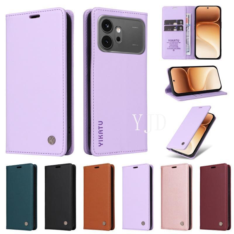Ốp YJD Cho Honor 600 Pro Da Cổ Điển Siêu Mỏng Khe Cắm Thẻ Chống Rơi Vỏ Điện Thoại