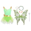 Nyeemya Bé Gái 5 Miếng Bướm Cổ Tích Trang Phục Ruffle Tay Bay Lưới Lớp Phủ Leotard Đồ Bơi Công Chúa Có Cánh Bướm Vòng Hoa Tai Và Bộ Dính