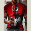 Áo thun unisex Marvel Spider-Man họa tiết 3D, tay ngắn cổ tròn