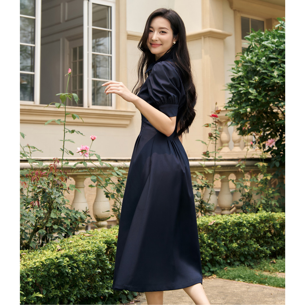 Đầm thiết kế ELLA DORA form dáng dài nẹp giấu sang trọng hiện đại dễ mặc màu XANH NAVY [D230]