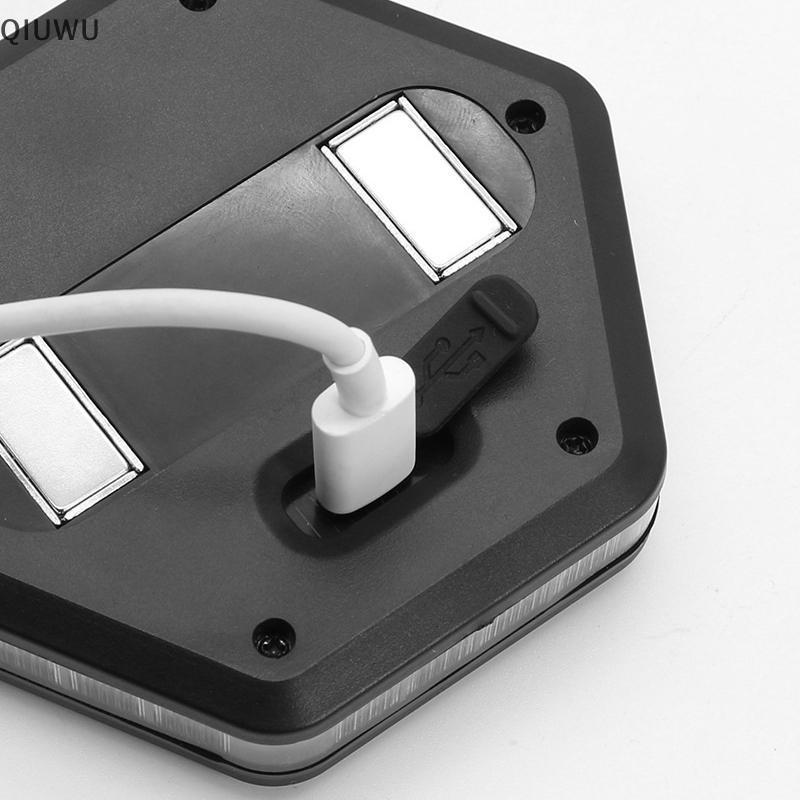 QIUWU Đèn LED xoay ô tô Đèn cảnh báo từ tính Nhấp nháy có thể sạc lại Màu vàng trắng An toàn giao thông Flash Đèn tín hiệu an toàn tự động Toola.