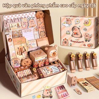 Bộ đồ dùng học tập hoạt hình dễ thương set văn phòng phẩm cute đầy đủ cho bé trai gái đi học
