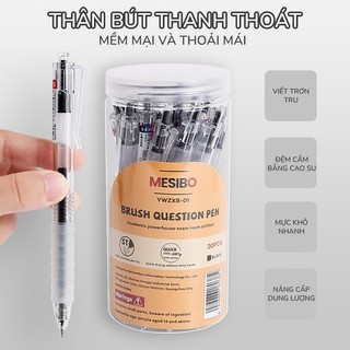 Bút bi bấm mực gel ngòi 0.5mm nét đẹp, đồ dùng văn phòng phẩm viết trơn, mực đều màu sắc đa dạng cho học sinh sinh viên