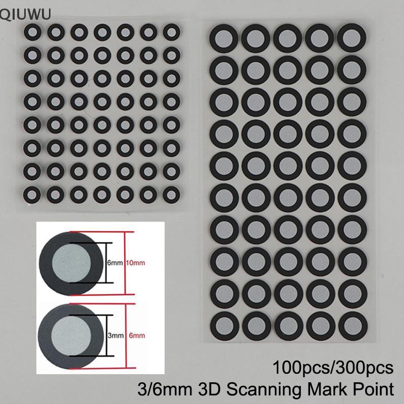 QIUWU 100 / 300 chiếc 3x6mm 6x10mm Điểm đánh dấu quét 3D cho Creality CR-Scan Raptor / Otter / Ferret Pro Máy quét 3D.