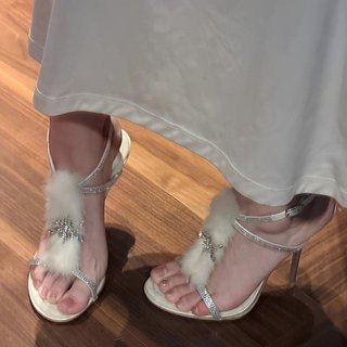 Giày Cao Gót Nữ Ngón Chân Tròn Stiletto Chữ Thập Dây Đeo Kim Cương Giả 34-41