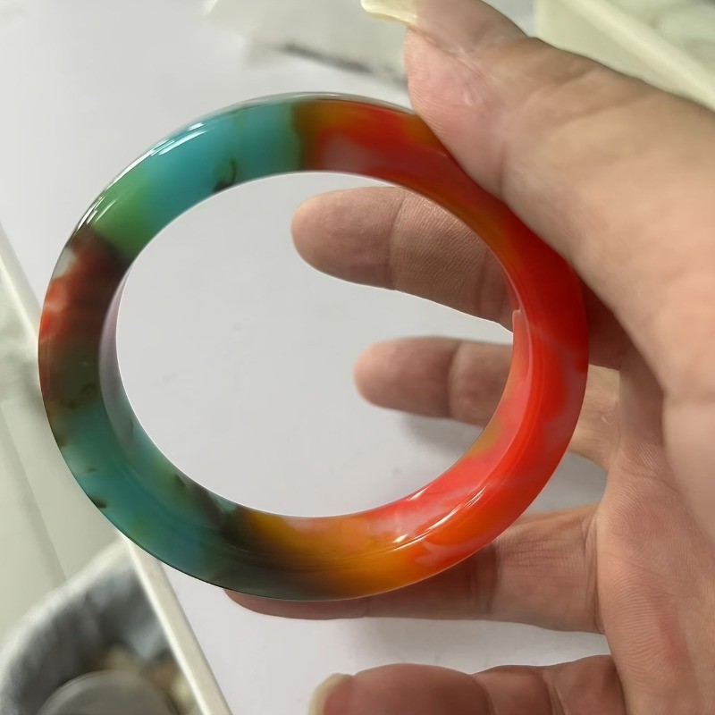 Vòng tay đá cẩm thạch tự nhiên màu đỏ, xanh lá và xanh - Thiết kế handmade cho cả nam và nữ