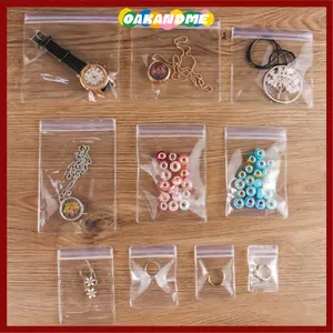 OAKANDME 100 Túi Khóa Zip Túi Bảo Quản Có Thể Đóng Lại Vòng Cổ Vòng Tay Vòng Tay Sử Dụng Rộng Nhựa PVC