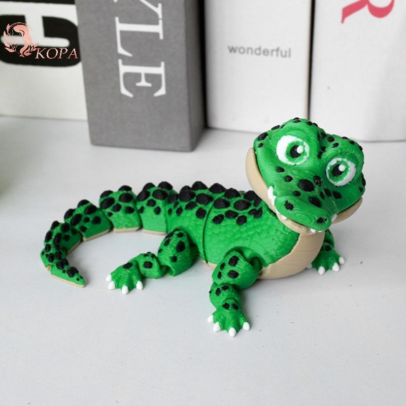 KOPA Cá sấu di chuyển thực tế - Trang trí máy tính để bàn in 3D, Quà tặng vui nhộn cho trẻ em VN