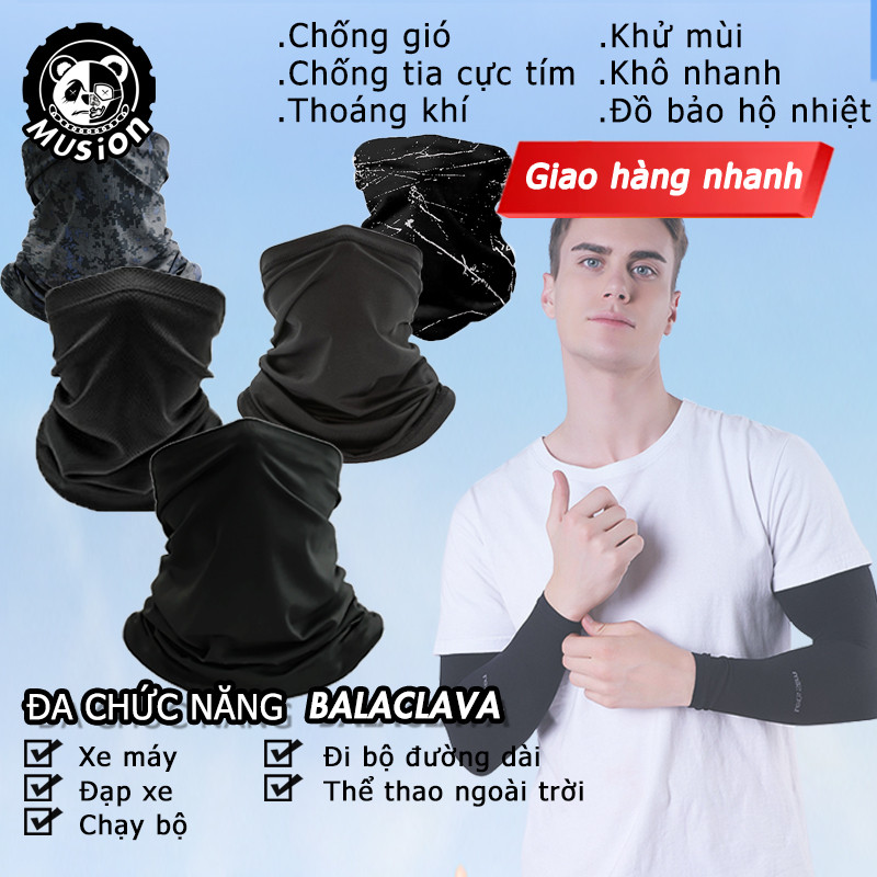 Musion Ice Silk Half Face Mask Co giãn Magic Balaclava Mặt nạ mồ hôi Khăn thoáng khí Bảo vệ tia cực tím Thoải mái cho cưỡi ngựa thể thao ngoài trời