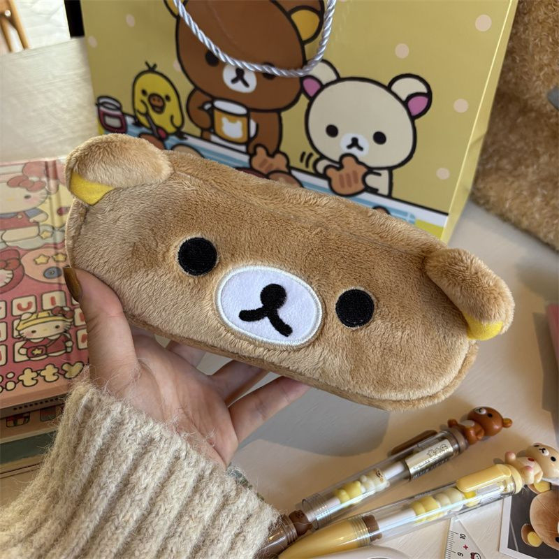 SY Hoạt Hình Dễ Thương Rilakkuma Hộp Đựng Bút Chì Trường Quà Tặng Cho Bé Gái Dung Tích Lớn Văn Phòng Phẩm Hộp Bảo Quản
