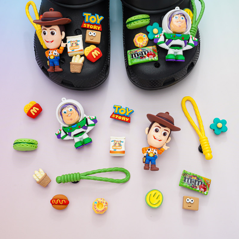 Phụ Kiện Lỗ Giày Ba Chiều Buzz Lightyear Câu Chuyện Đồ Chơi, Phù Hợp Crocs, Tháo Rời, Busch, Zhibixing, Hoa