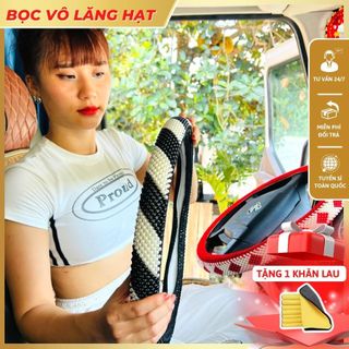 Bọc Vô lăng ô tô hạt cườm Xe Con, Xe Tải đường kính 36cm,49cm Nội Thất