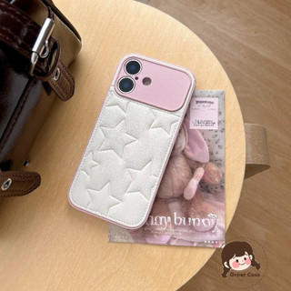 Ốp điện thoại dập nổi Ins Style Stars cho Xiaomi 17 Pro Max 15 14 Pro 13 Poco F8 F7 F6 Pro Ultra X7 Vỏ khung màu hồng dễ thương Vỏ bảo vệ ống kính sang trọng có dây buộc ngắn
