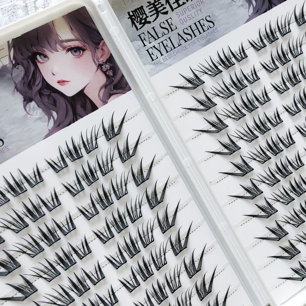 Lông mi giả mèo lười biếng Lông mi giả tự nhiên trông C Curl Chiều dài hỗn hợp 7-13mm Đen dành cho nữ