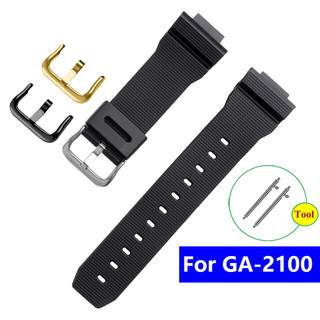 Dây đeo đồng hồ phát hành nhanh cho Casio G-shock GA-2100 2110 Dây đồng hồ cao su bằng nhựa silicon màu đen 16mm GA2110 GA2100 dành cho nam giới Phụ kiện đồng hồ đeo tay
