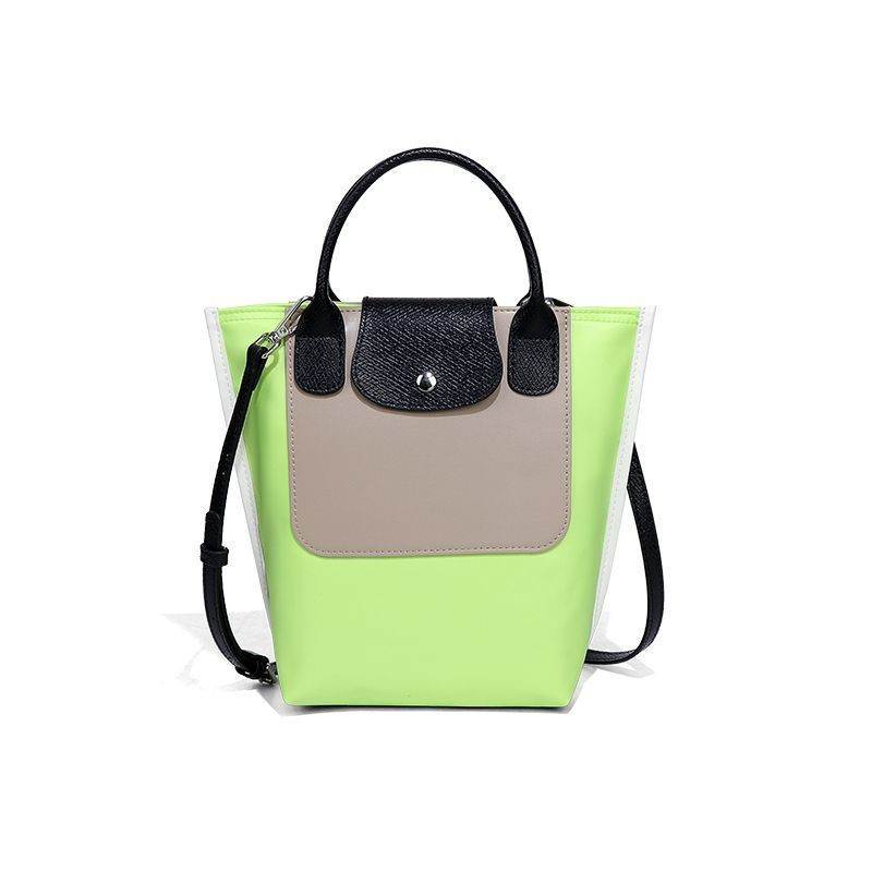 Authentic Women's Single Shoulder Bag New Women's Bag Lightweight Crossbody Bag Nylon Color-Block Handbag Small Tote Bucket Bag French Single Shoulder Bag Light Luxury Niche Women's Crossbody Bag*&-&