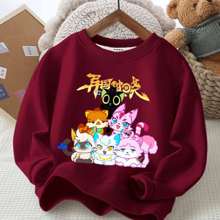 Áo sweatshirt mỏng cổ tròn, dáng rộng, thoải mái, in hình nhân vật hoạt hình, thích hợp mặc ngoài, mang không khí lễ hội