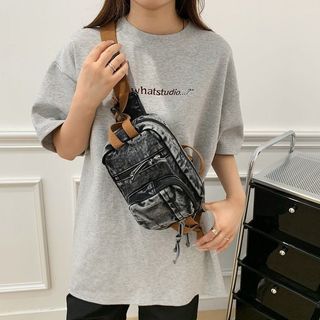 Phong Cách Mới Ngực Nam Nữ Retro Denim Ngực Túi Niche Thường Ngày Đi Lại Đeo Vai Túi Đa Năng Túi Nhỏ Hợp Thời Trang