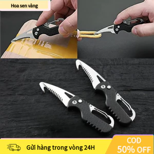 【COD】công cụ nhỏ màu đen dã ngoại gấp gọn, có khóa an toàn, phù hợp cho hoạt động leo núi, cắm trại và sinh tồn.