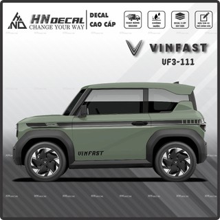 Tem dán xe VF3 - Tem VF3 cao cấp Decal dán xe VF3 MẪU TEM THỂ THAO  ( mẫu VF3 - 111 )