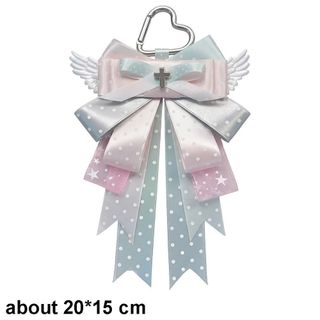Mặt dây chuyền túi FANGHUI, Thiết kế chữ thập Thiết kế nơ Móc khóa trang trí Itabag, Ruy băng hai lớp cao cấp Kawaii DIY Handmade Anime ngoại vi Lolita Merch