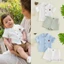 Bé Trai Set Sọc Nút Áo Thun Tay Ngắn Và Quần Short Co Giãn Quần Áo Mùa Hè