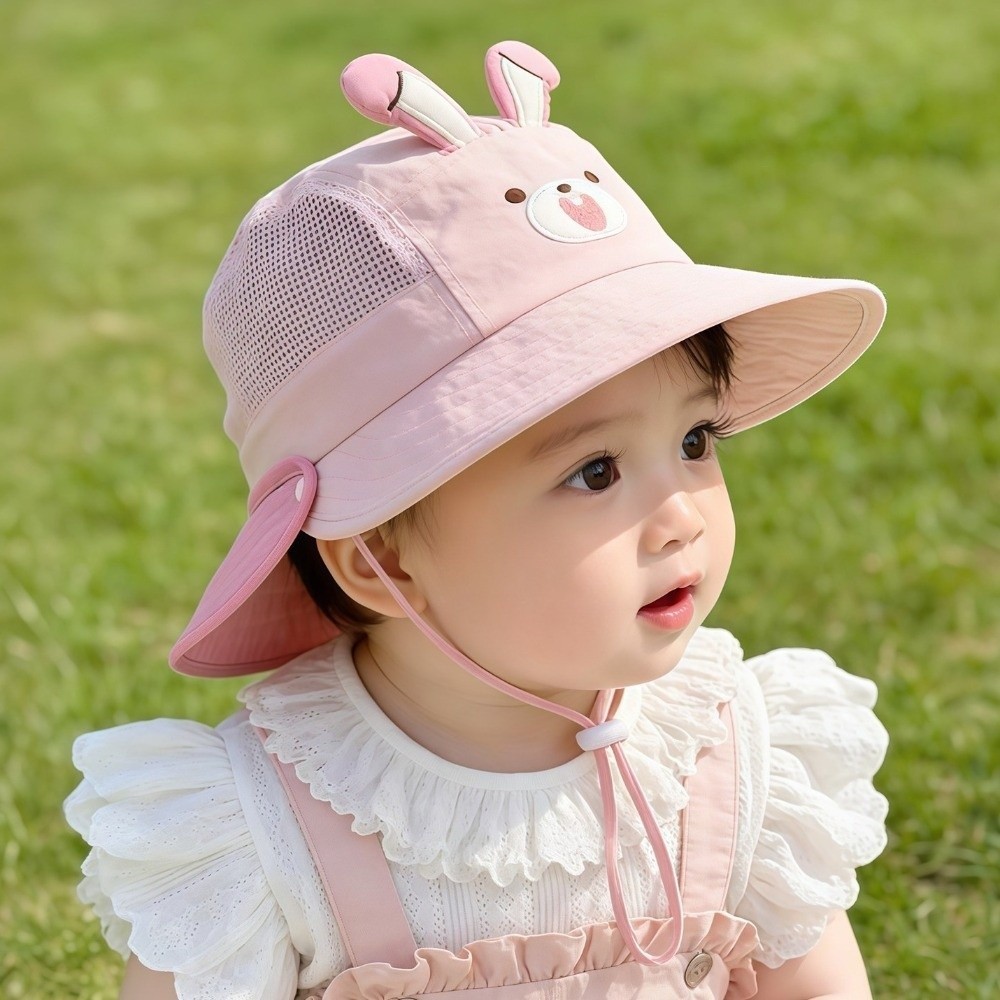 Mũ câu cá trẻ em FANSIN, Mũ bé chống tia cực tím mỏng, Mũ chống nắng dễ thương có thể gập lại vành lớn Mũ ngư dân cho trẻ em