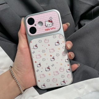 Phim Hoạt Hình Màu Hồng Sọc KT Mèo Trường Hợp Điện Thoại Cho iPhone 17 16 15 14 13 12 11 Pro Max X Xr Xs Max