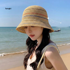 Mũ Ngư Dân Sọc Nhiều Màu Vành Ngắn Cho Nam, Thoáng Khí, Phù Hợp Đi Biển Và Du Lịch Ngoài Trời