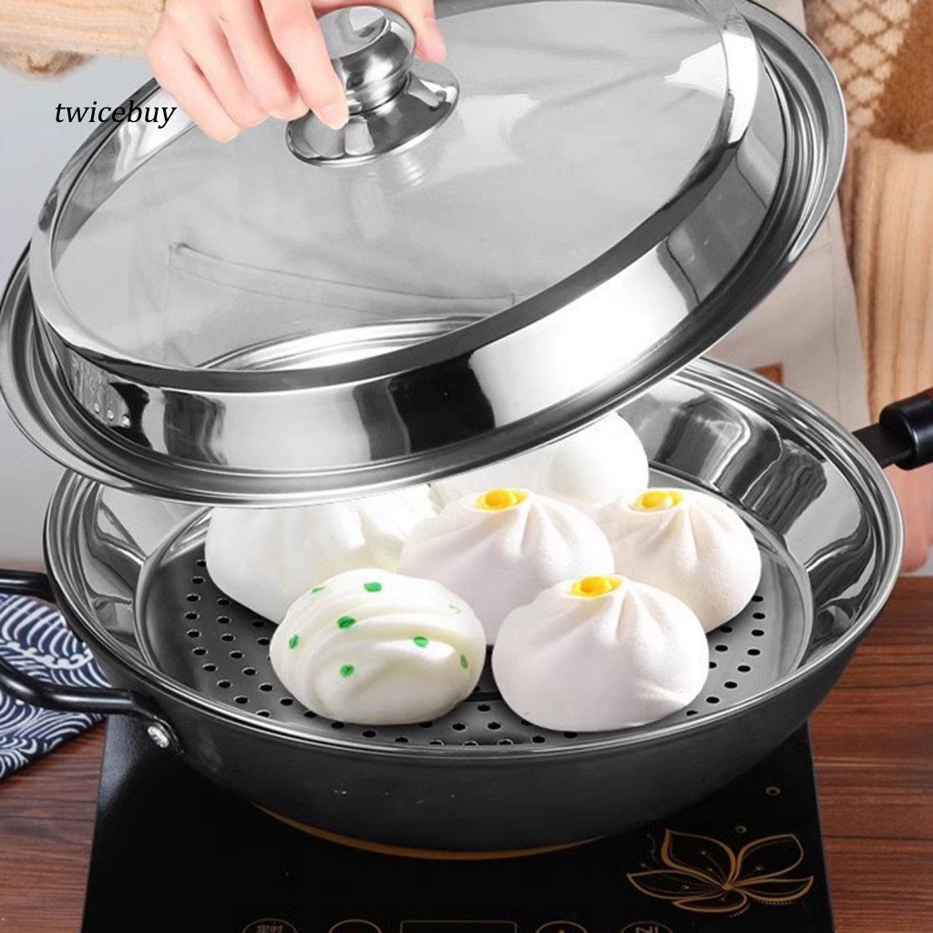 [sale] Khay hấp đĩa rau củ Giá hấp bằng thép không gỉ tròn có lưới mịn – Giỏ hấp chống gỉ chịu nhiệt dày cho bánh bao cho chậu